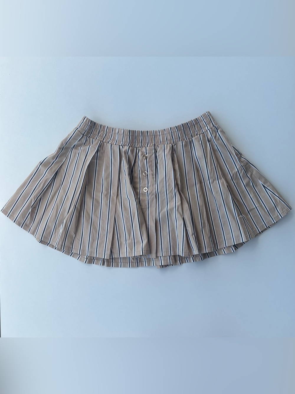 Forever 21 Striped Pleated Mini Skirt Size Medium NWT